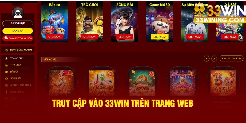 Truy cập vào 33Win trên trang web